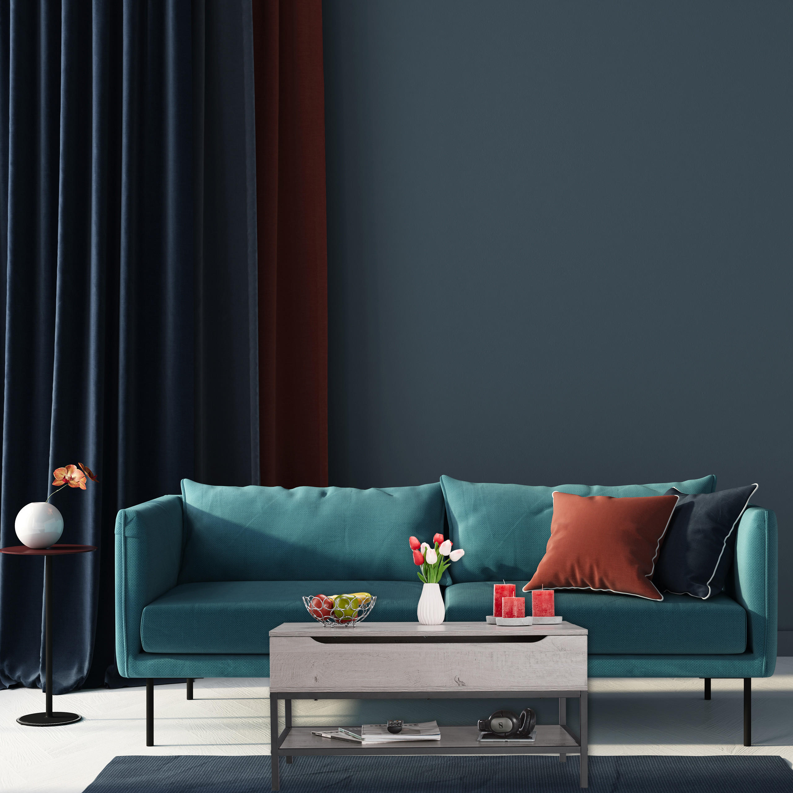 COUCHTISCH - Grau, Holzwerkstoff/Metall (86.5/90/58cm) - Relaxdays
