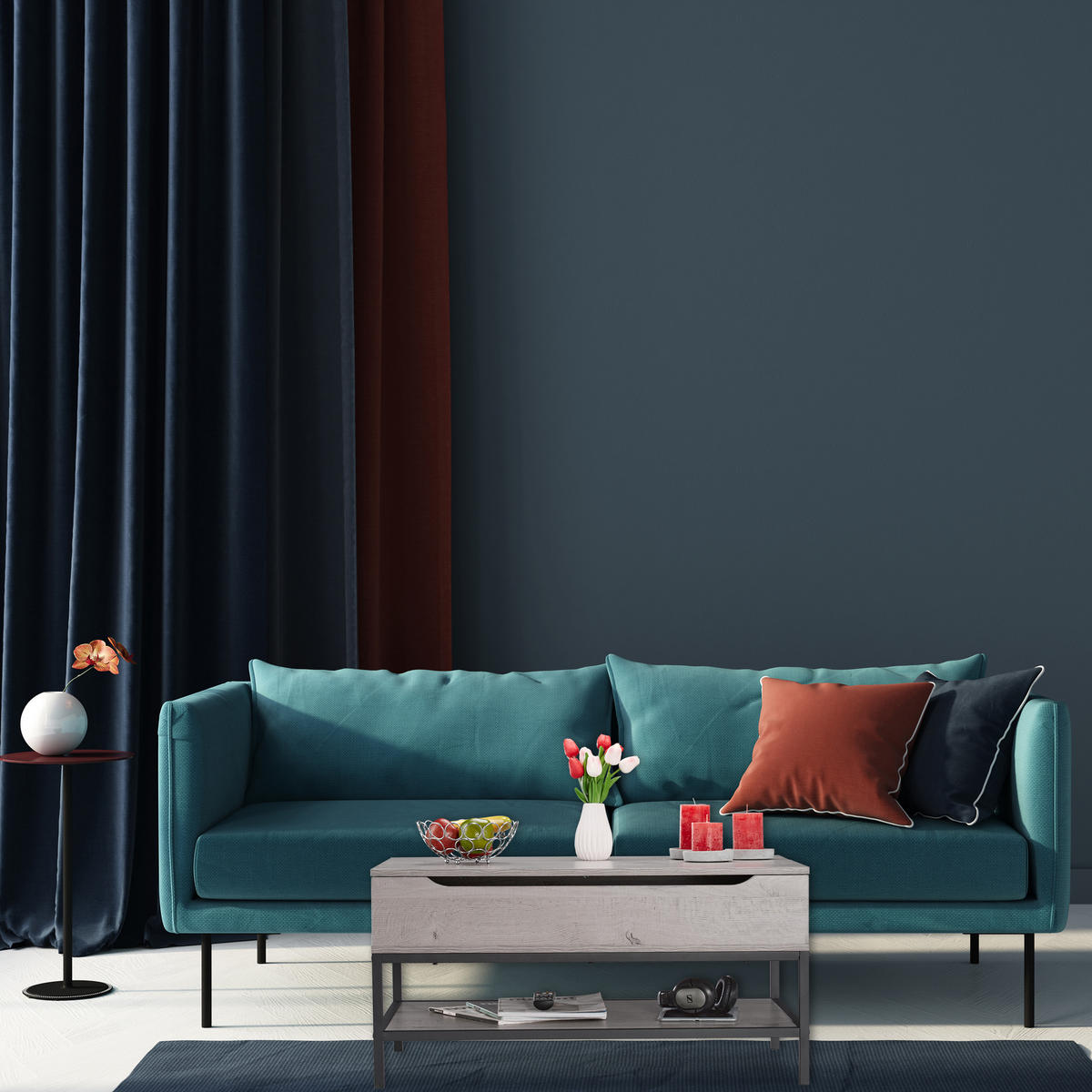 COUCHTISCH - Grau, Holzwerkstoff/Metall (86.5/90/58cm) - Relaxdays