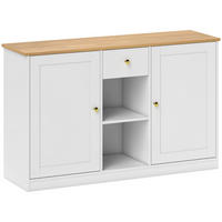SIDEBOARD Aufbewahrungsschrank mit Schublade, 2 Türen, 2 Offenen Ablagen Weiß - Weiß, Holzwerkstoff (35/75.2/120cm) - HOMCOM
