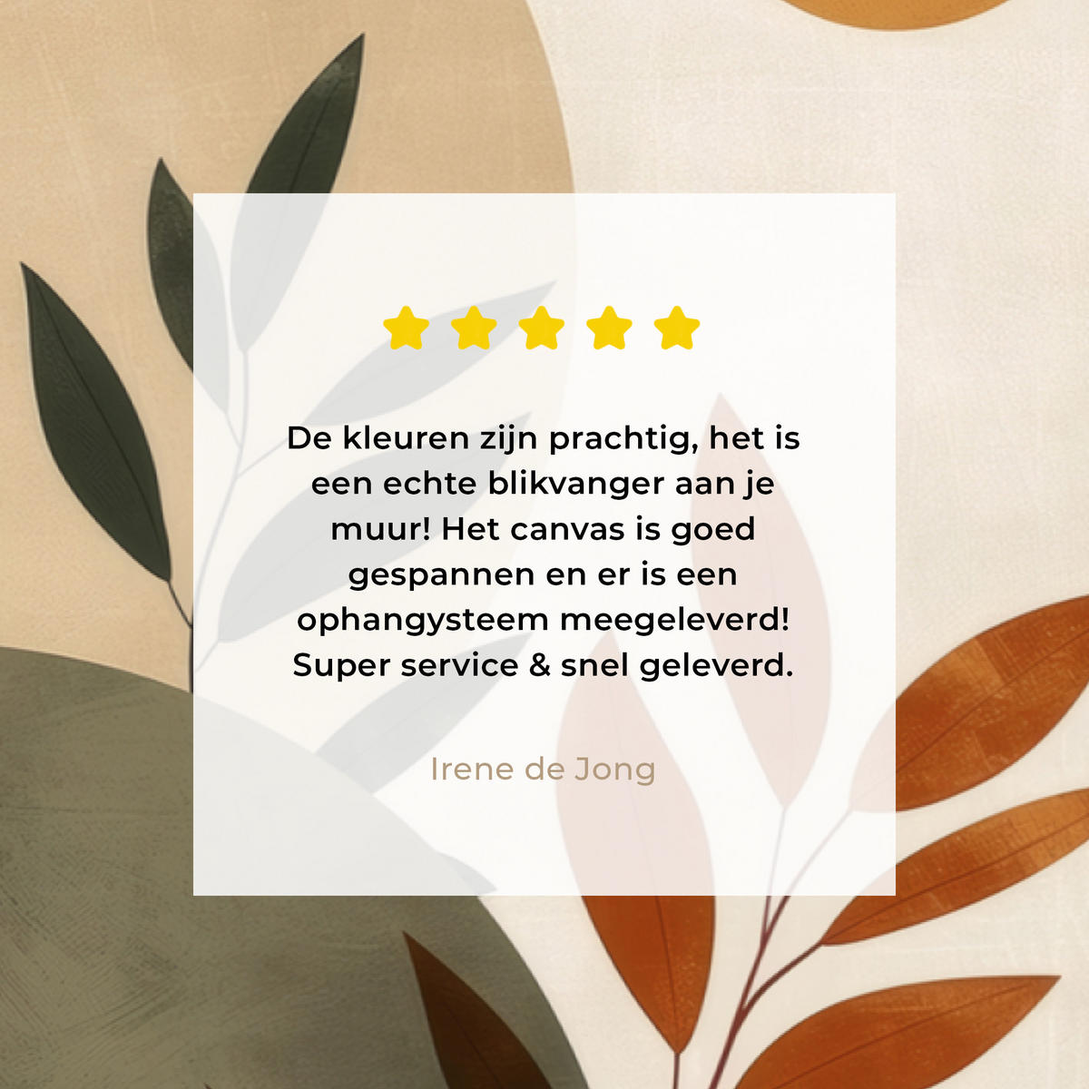 LEINWANDBILD Formen - Rund - Blätter - Beige 30x20 cm - Rostfarben, Textil (30/20cm) - MuchoWow