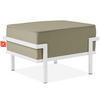 GARTENLOUNGE-HOCKER TRIGLO auf Metallfüßen, Modern, Weiß/Beige - Beige/Weiß, Textil/Metall (69/44/54cm) - KONSIMO®