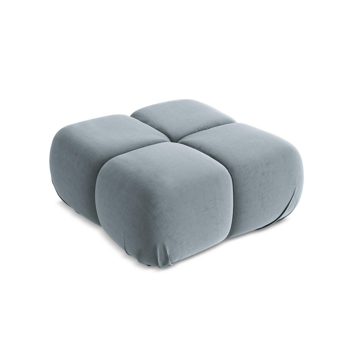 POUF Samt Stoff Blau - Blau/Schwarz, Kunststoff/Textil (95/41/95cm) - LaMiaSofa