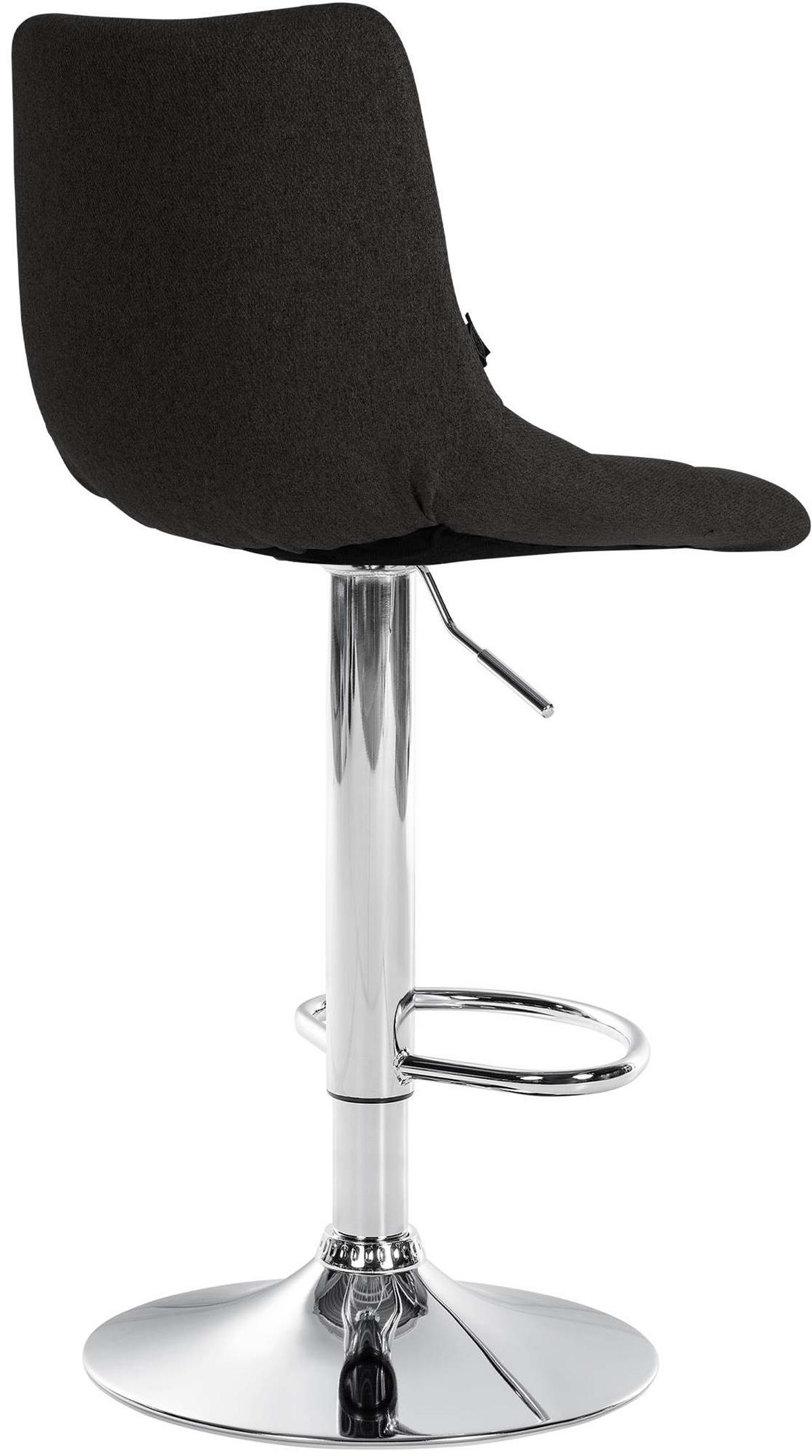 BARHOCKER James Stoff chrom schwarz - Chromfarben/Schwarz, Textil/Metall (43/108.5/46.5cm) - TPFLiving