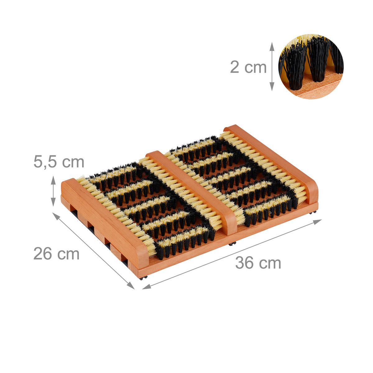 ČISTIČ obuvi - různobarevná, dřevo/plast (36/5.5/26cm) - Relaxdays