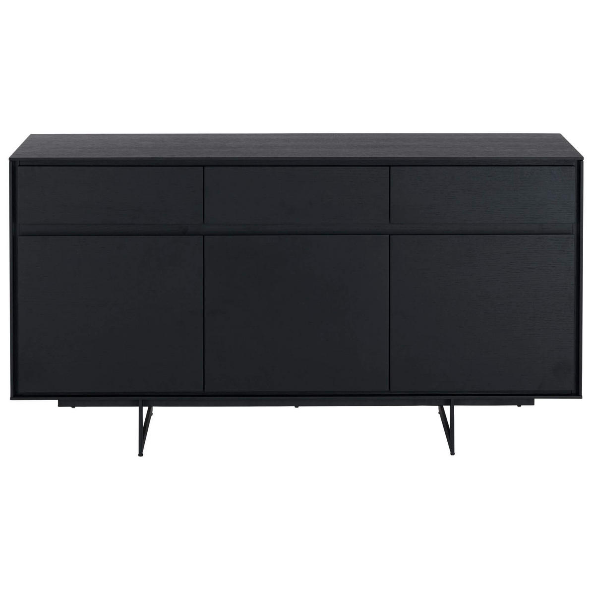 SIDEBOARD Schwarz - Schwarz, Holzwerkstoff/Metall (155/82/45cm) - Furnhouse