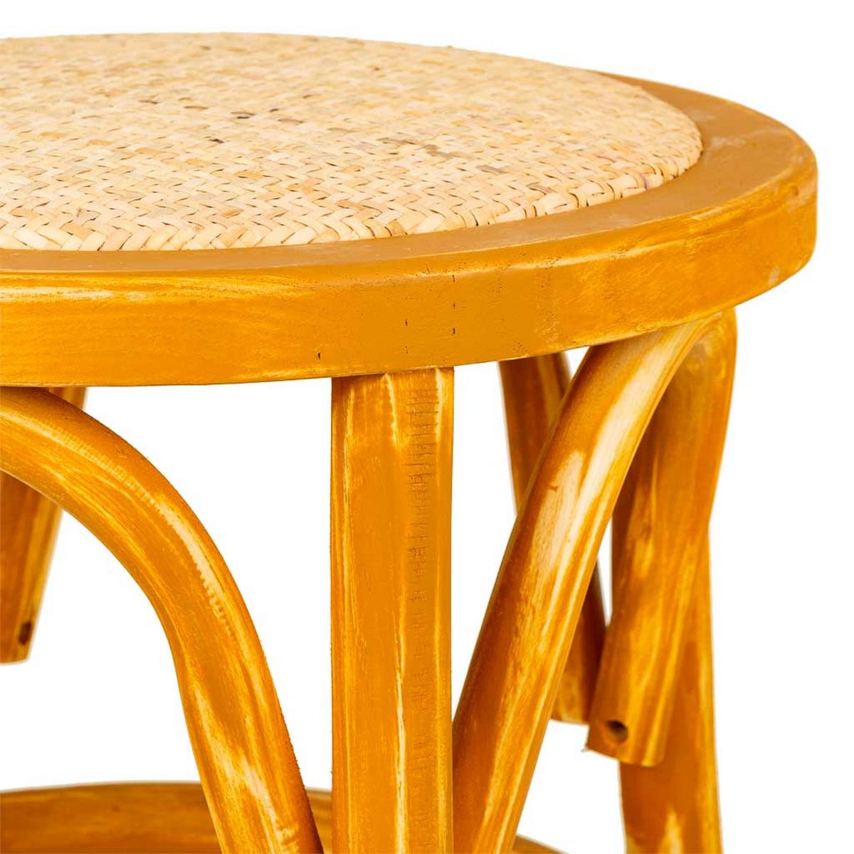 HOCKER aus Holz und Rattan, braun, 40x45cm - Braun, Holz (40/45/40cm) - Wanderlust