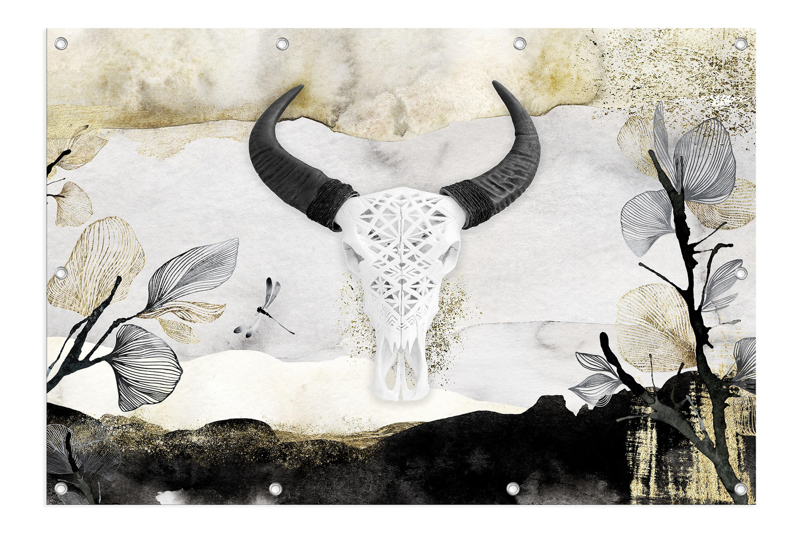 GARTEN-POSTER 120x80 cm Gartendeko: Abstrakt - Beige, Kunststoff (120/80/2cm) - artissimo