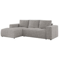 ECKSOFA MONIVA Hellgrau Strukture - Links - Hellgrau/Schwarz, Textil (164/266cm) - MKS