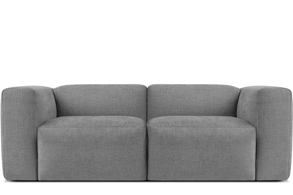 2-SITZER-MODULSOFA BUFFO mit extrem weicher und bequemer Sitzfläche, Gewebestoff, hell aschfahl - Hellgrau/Grau, Textil (210/73/96cm) - KONSIMO®