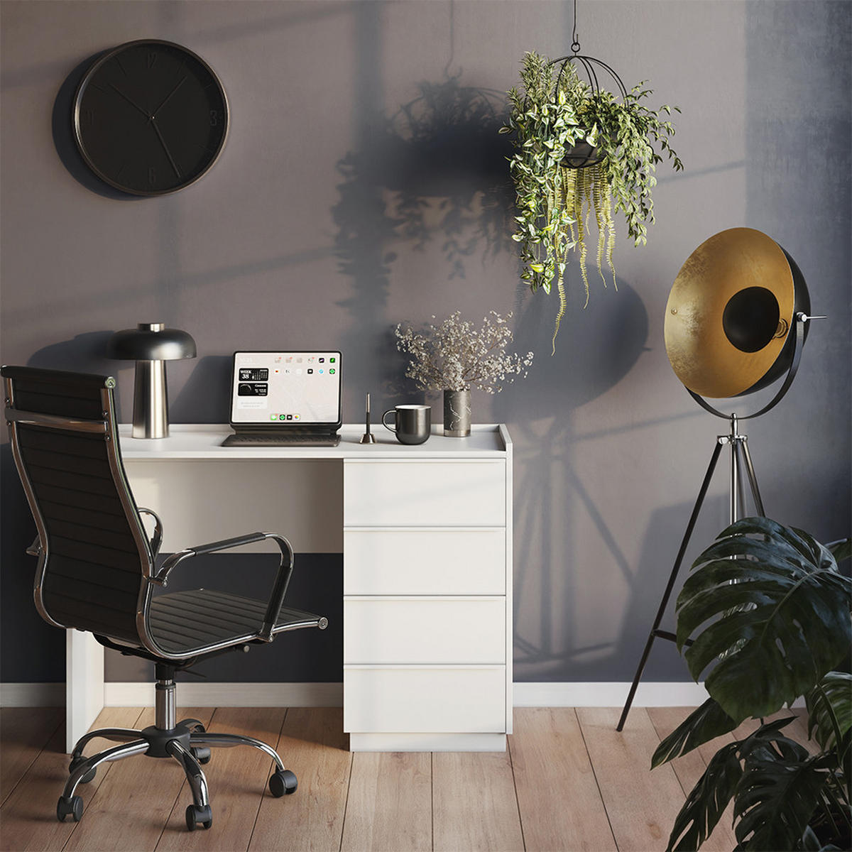 STŮL Viktoria Bílá - bílá, kompozitní dřevo (45/110/77.2cm) - Vicco