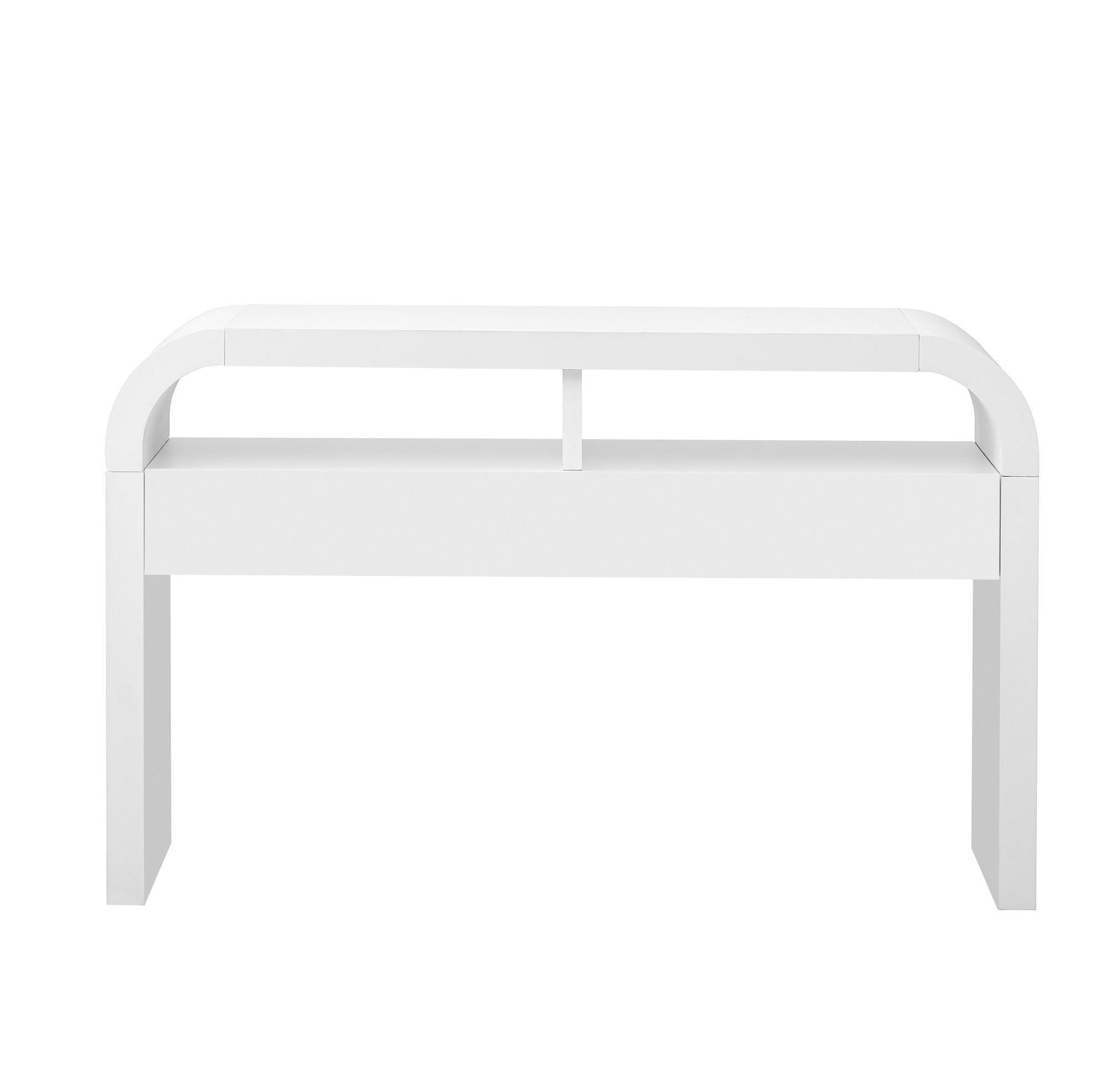 KONSOLENTISCH 120/35,5/76,5 cm weiß aus MDF mit 2 Schubladen - Weiß, Holzwerkstoff (120/35.5/76.5cm) - OKWISH