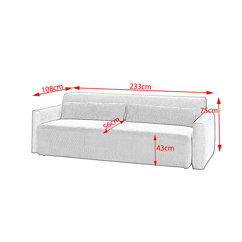 Thumbnail - Kawola Schlafsofa, Weiß, Textil, Echtholz, 3-Sitzer, Füllung: Komfortschaum, 233x75x108 cm, Wohnzimmer, Sofas & Couches,...