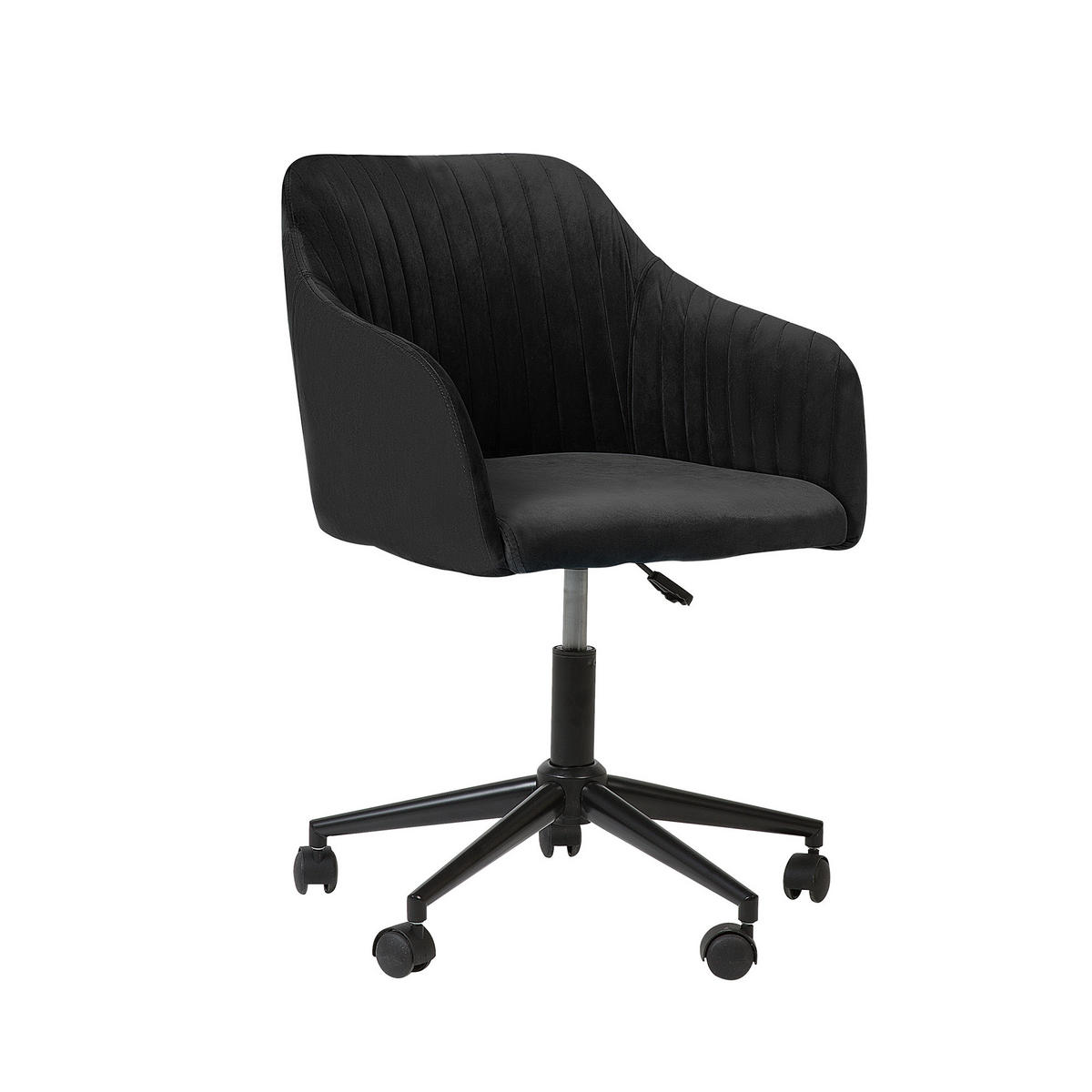 BÜRODREHSTUHL Polyester Schwarz Venice - Schwarz, Kunststoff/Textil (64/89/64cm) - Beliani