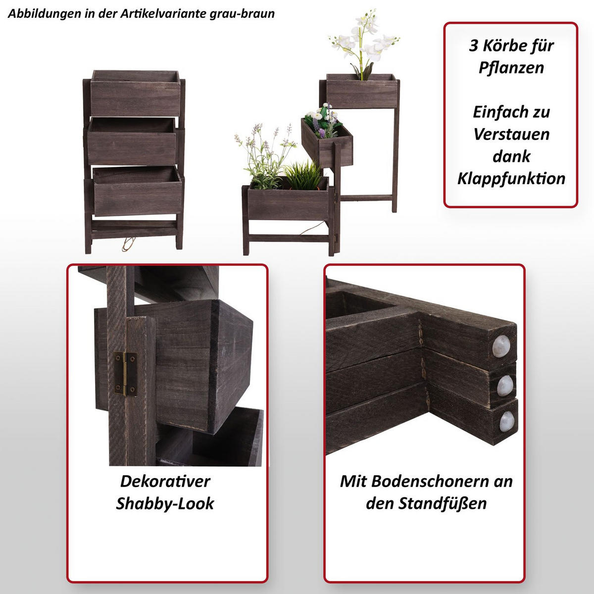 PFLANZREGAL STANDREGAL Weiß - Weiß, Holz (108/65/15cm) - MCW