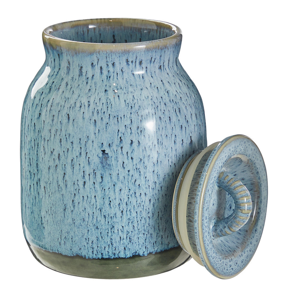 AUFBEWAHRUNGSDOSE Portimao - Blau, Keramik (13/18/13cm) - Butlers