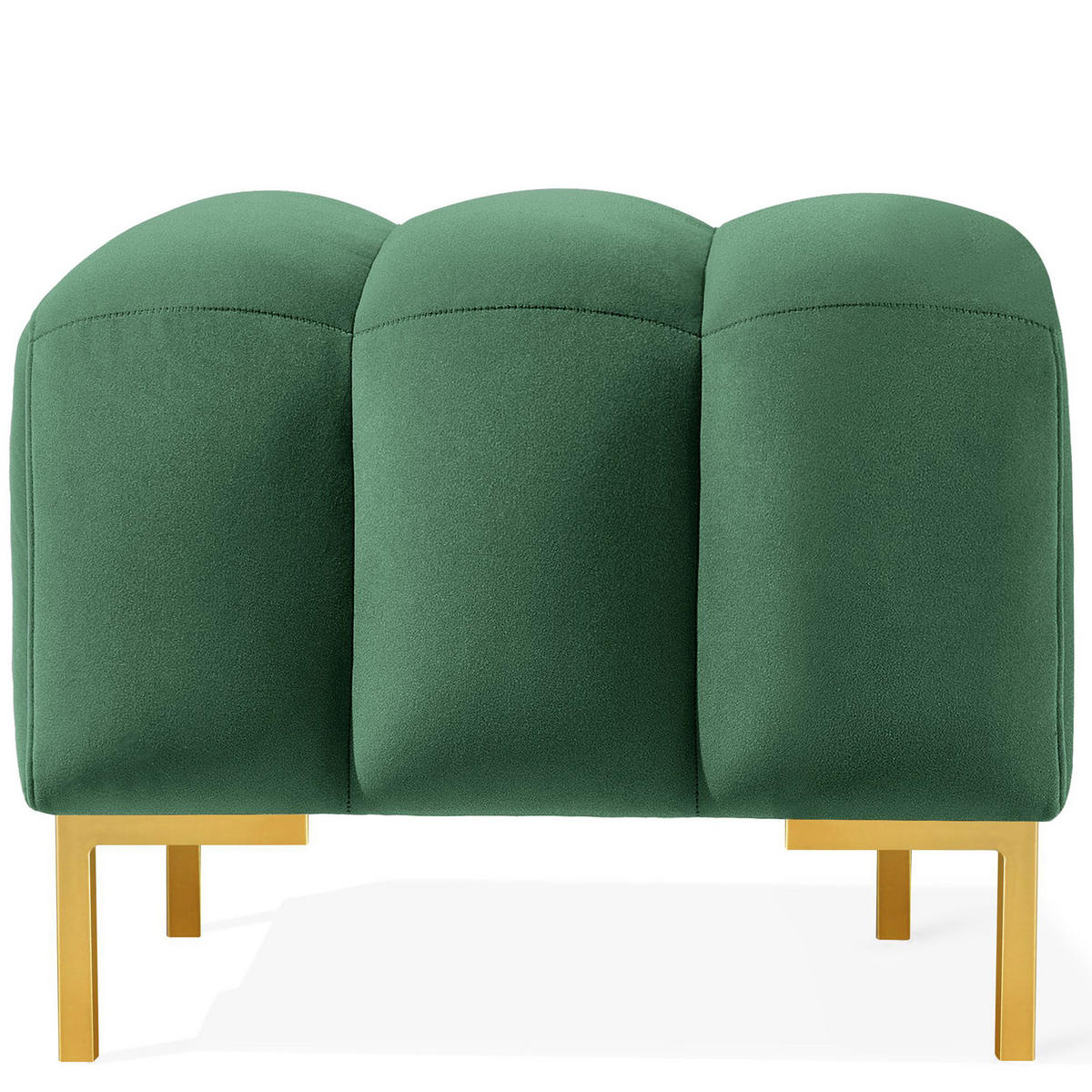 SITZHOCKER Polsterhocker PECCO, Veloursstoff - Dunkelgrün/Goldfarben, Holz/Textil (60/50/50cm) - KONSIMO®