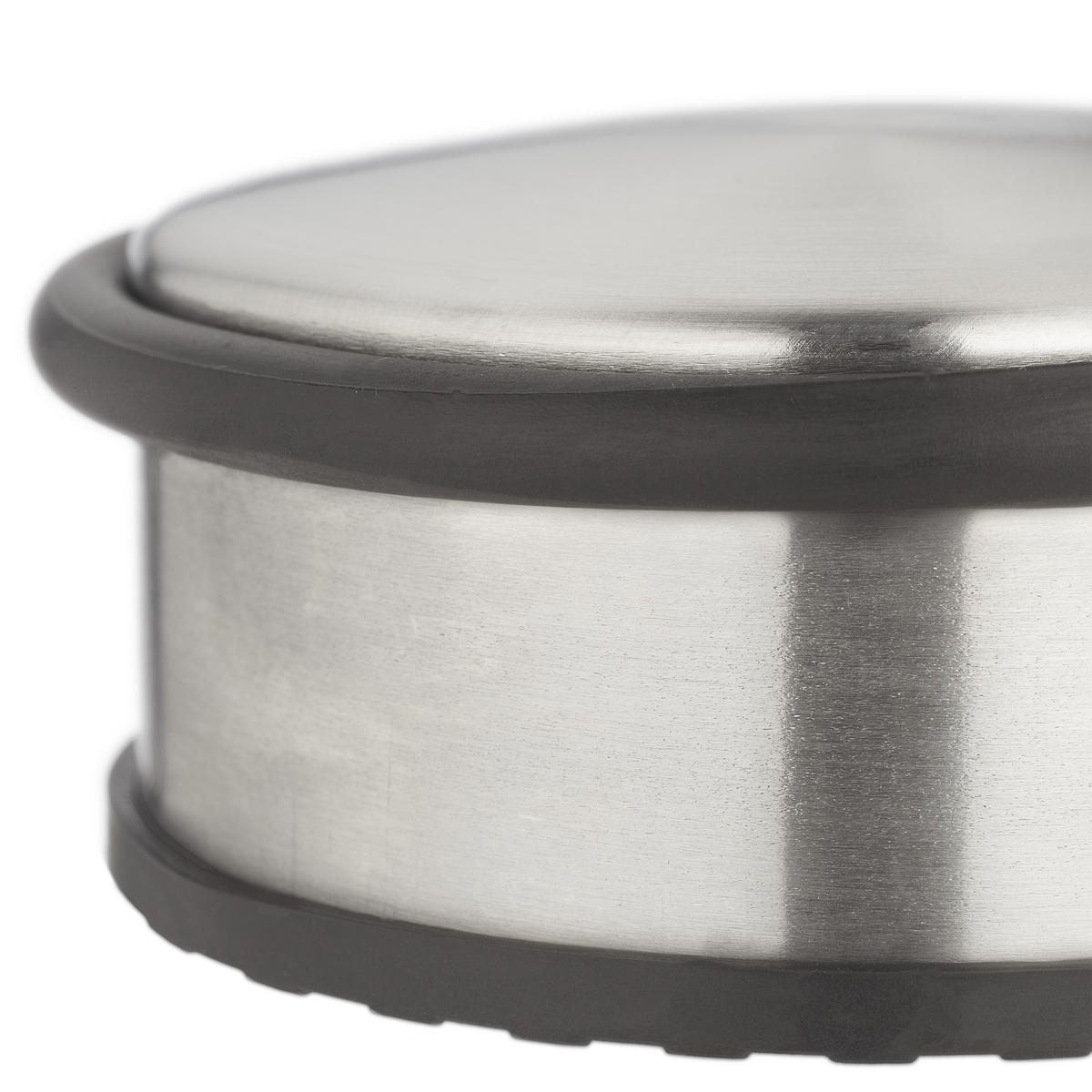 DÖRRSTOPP silver svart 2-pack rostfritt stål - Silverfärgad, Metall/Naturmaterial (10.5/10.5cm) - Relaxdays