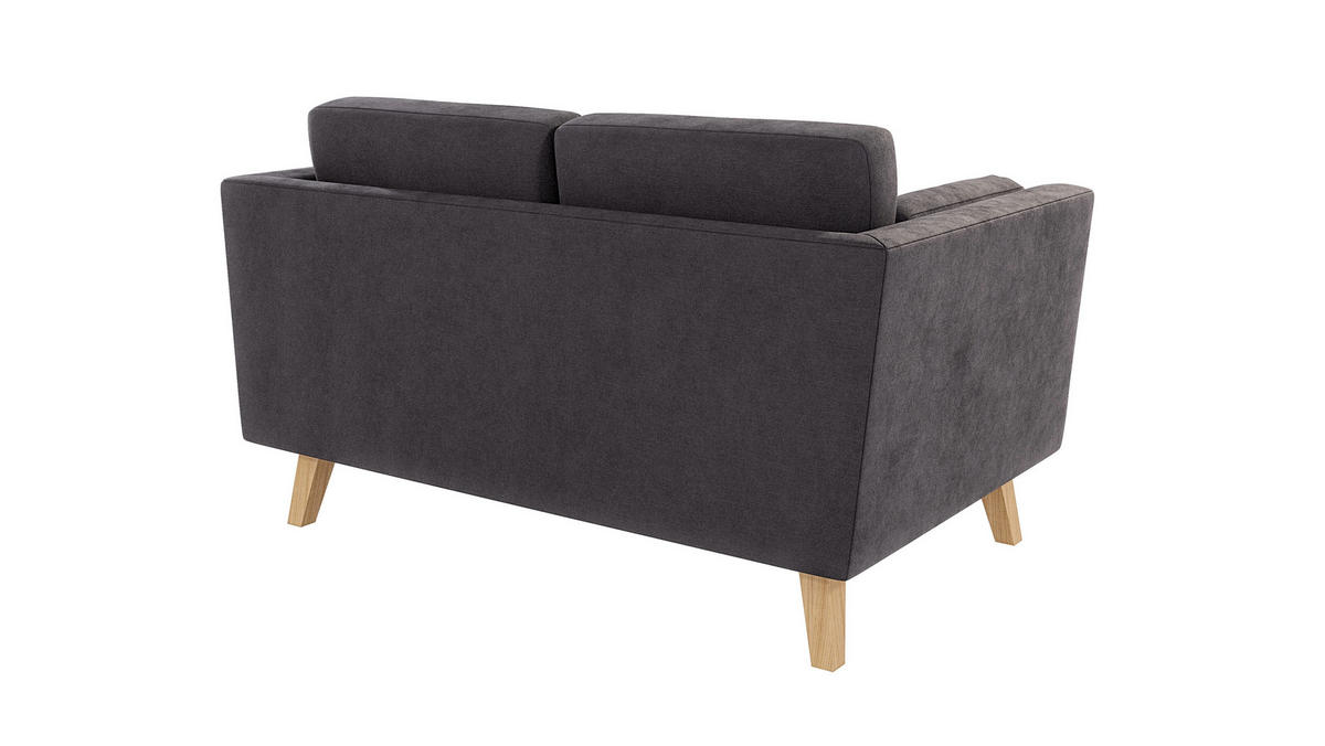2-SITZER-SOFA Mario Graphit Microfaser - Hellbraun/Graphitfarben, Holz/Buchenholz (152/90/89cm) - S-Style Möbel