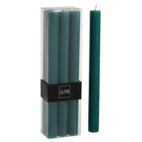 DUFTKERZE AURA - Dunkelgrün - 9 Std. - 6er set - Dunkelgrün, Paraffin (4.5/24/7cm) - J-Line