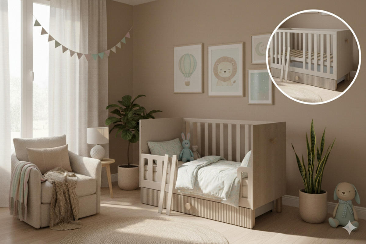 BABYZIMMER-SET Bebella 2-teilig - Beige, Holzwerkstoff (60/87/120cm) - kiki design