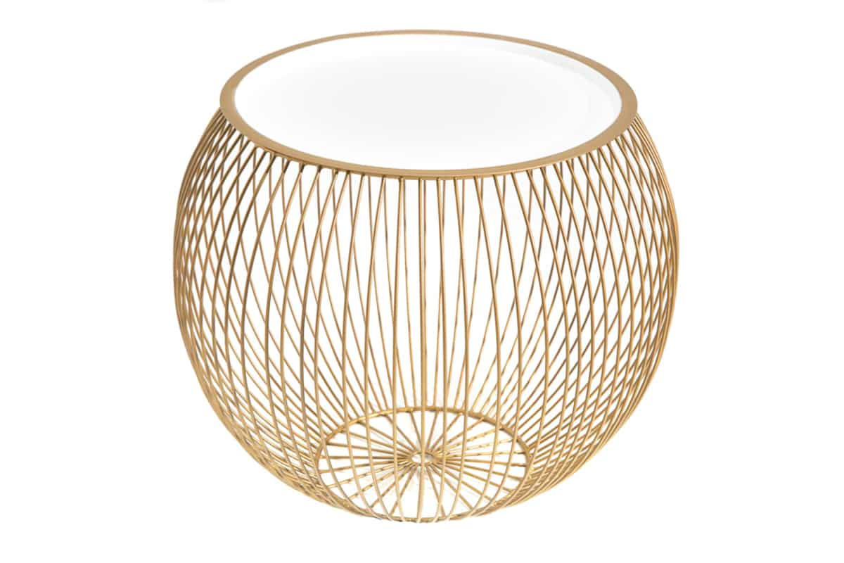 COUCHTISCH STORAGE rund Weiß 41cm - Weiß, Metall (41/41/33cm) - riess-ambiente