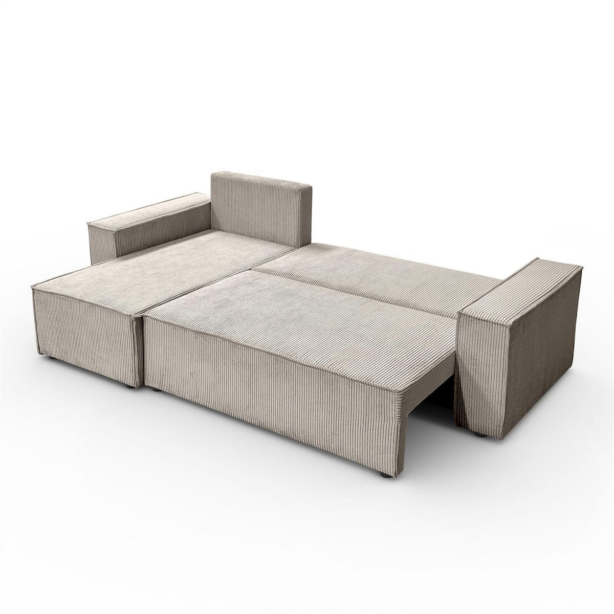 GEPOLSTERTES Ecksofa CARLOS L, Poso 02 - Beige, Textil (247/143cm) - Lookway
