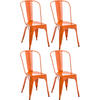 BESUCHERSTUHL 4er Set Metall orange - Orange, Metall (44/89/48cm) - CLP