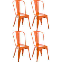 BESUCHERSTUHL 4er Set Metall orange - Orange, Metall (44/89/48cm) - CLP