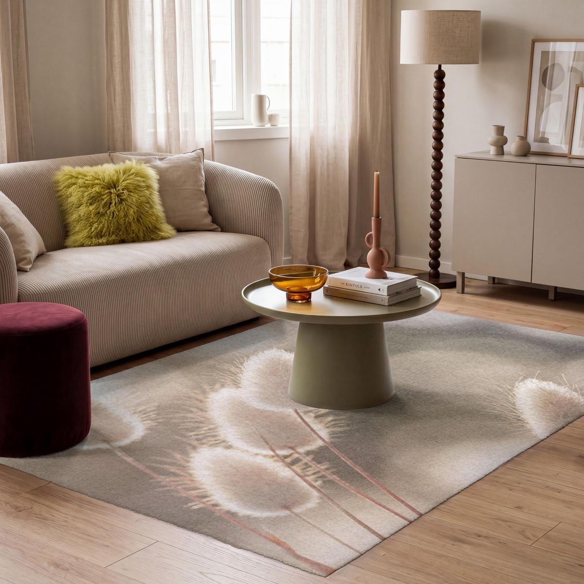 KOBERCE - Chvostoskok - Biely - Slnečné svetlo - 180x120 cm - béžová, textil/plast (180/0.4cm) - OnlyWow