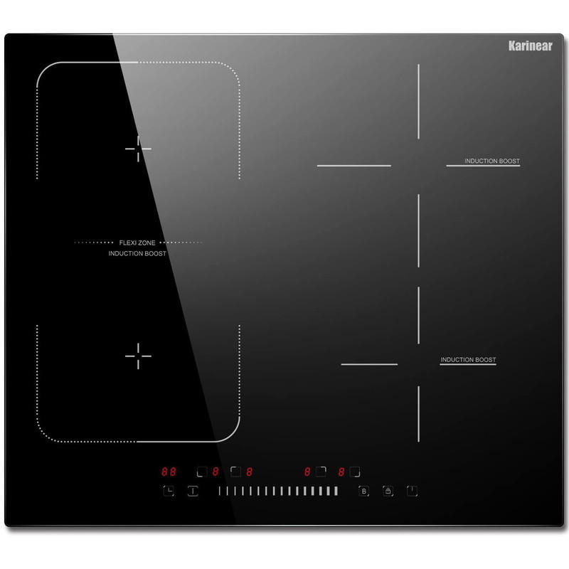 INDUKTIONSKOCHFELD 4-Brenner – Flexzone, Timer, Boost, 7200 W - Schwarz, Keramik (52/5/56cm) - Coonoor