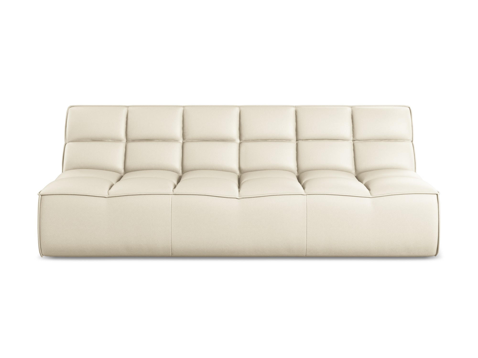 3-SITZER SOFA Kunstleder Beige - Beige/Creme, Leder/Kunststoff (210/75/93cm) - Makamii
