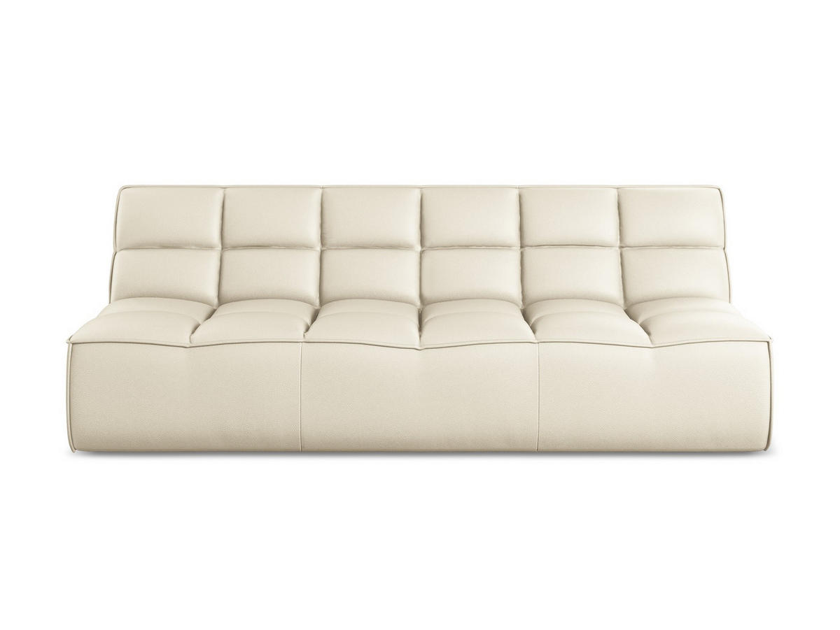 3-SITZER SOFA Kunstleder Beige - Beige/Creme, Leder/Kunststoff (210/75/93cm) - Makamii