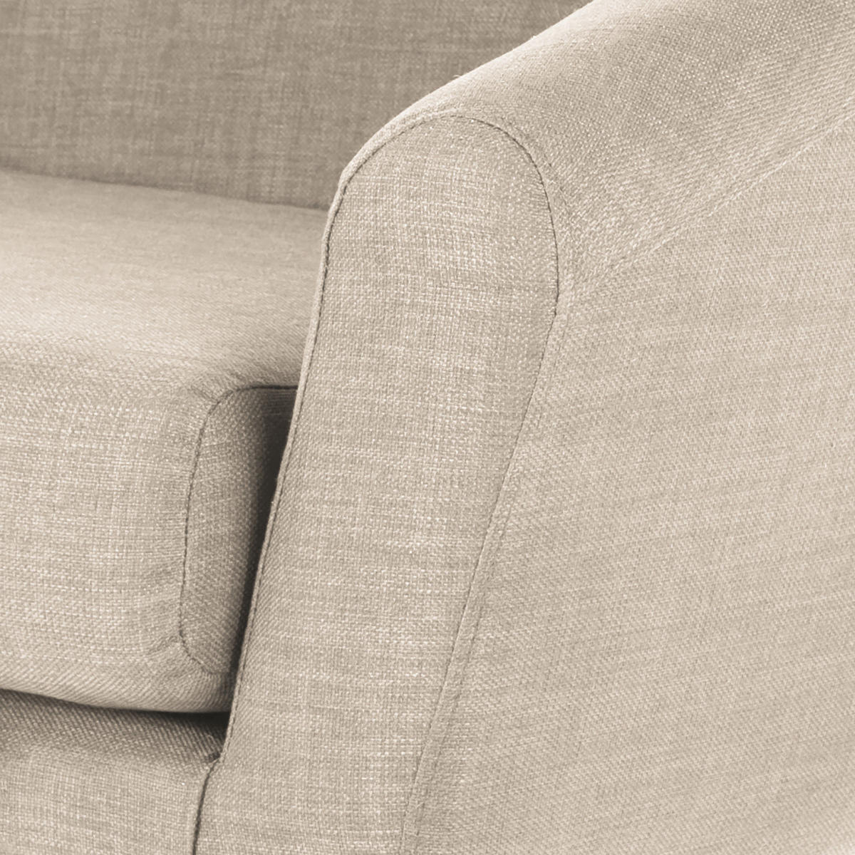 2-SITZER SOFA - Webstoff - Beige, Textil (148/76/67cm) - home24