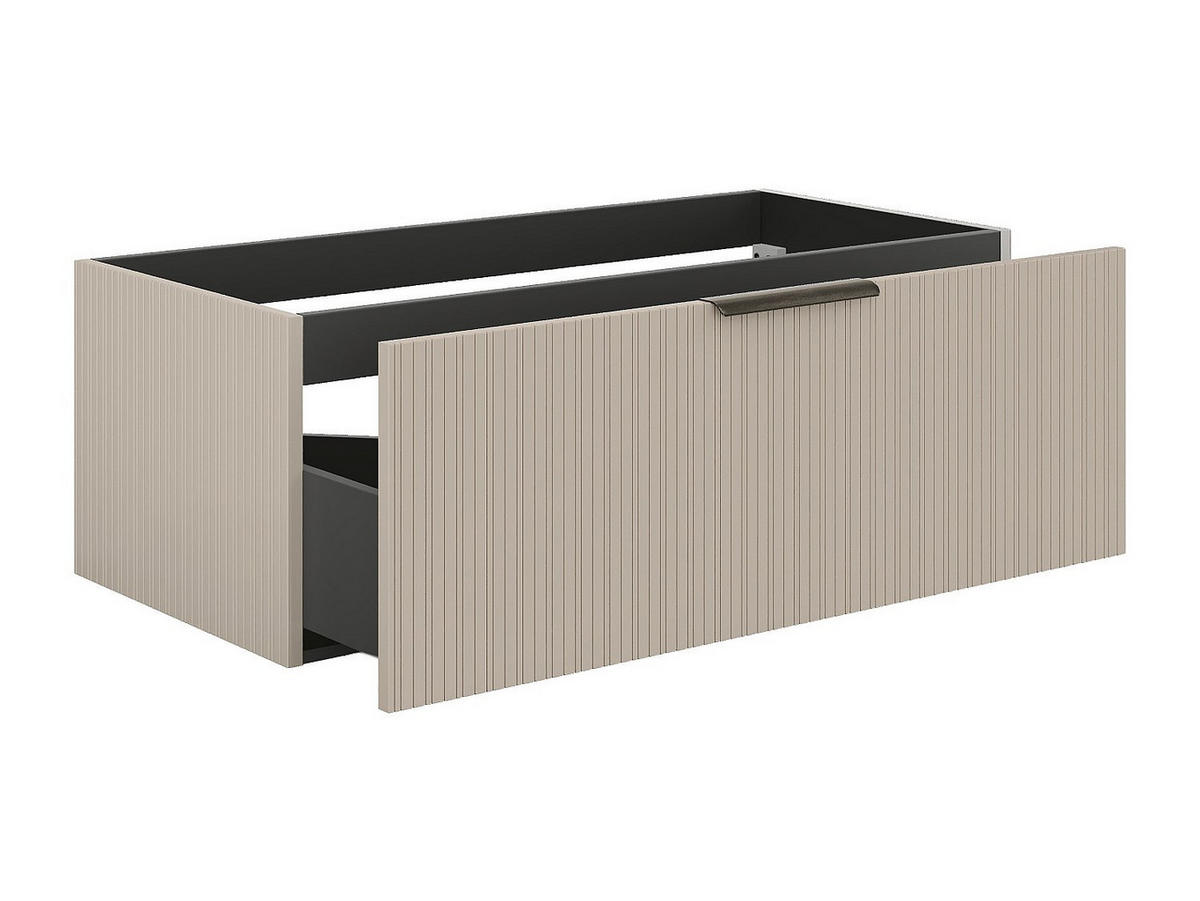 HÄNGESCHRANK für Waschbecken mit Rillenoptik - Beige - 100 cm - PALIRO - Beige, Holz (100/35/45.5cm) - Vente-Unique