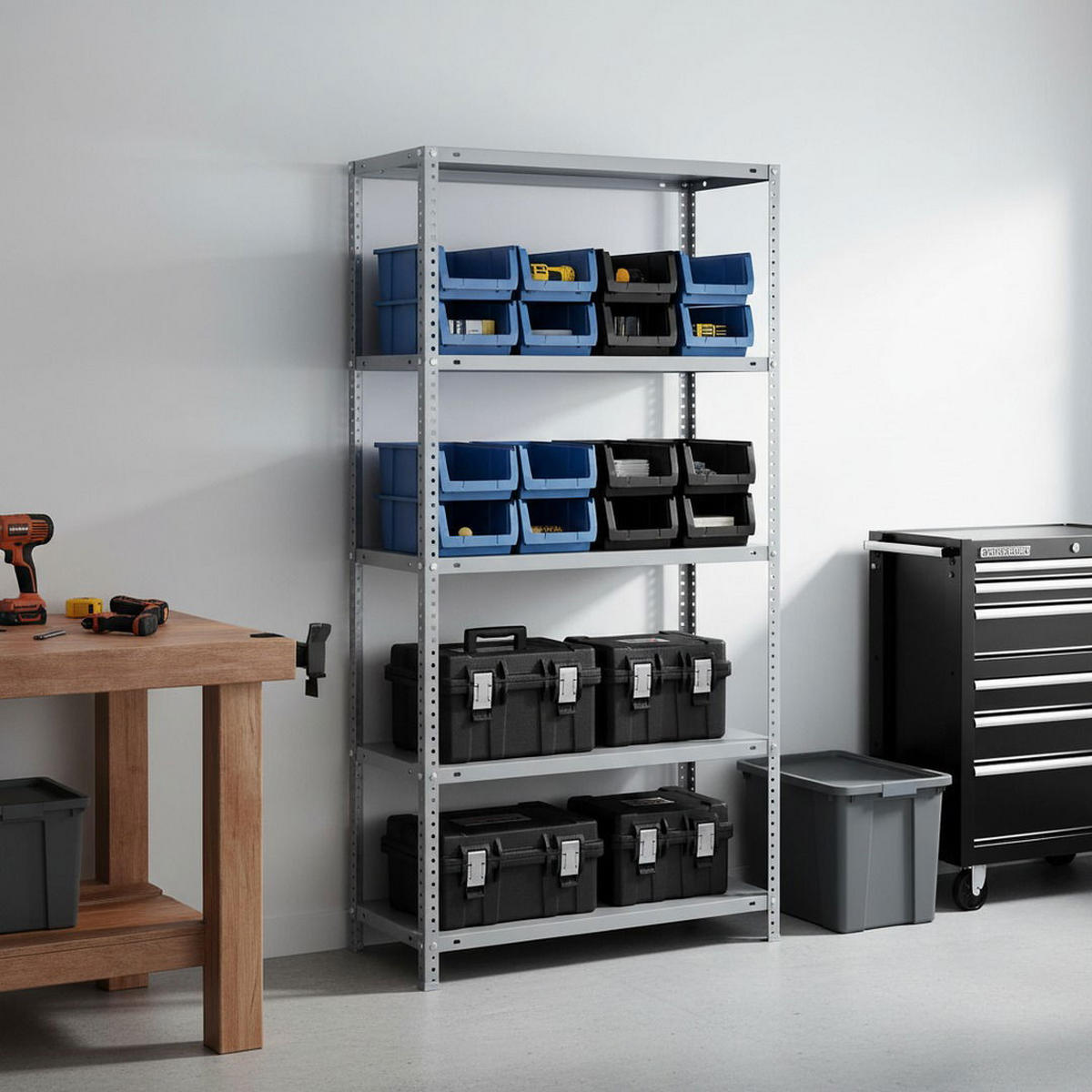 SCHRAUBREGAL PANDA | HxBxT 180x80x40cm | 5 Fachböden | Fachlast 75kg | Verzinkt - Silberfarben, Metall (80/180/40cm) - PROREGAL