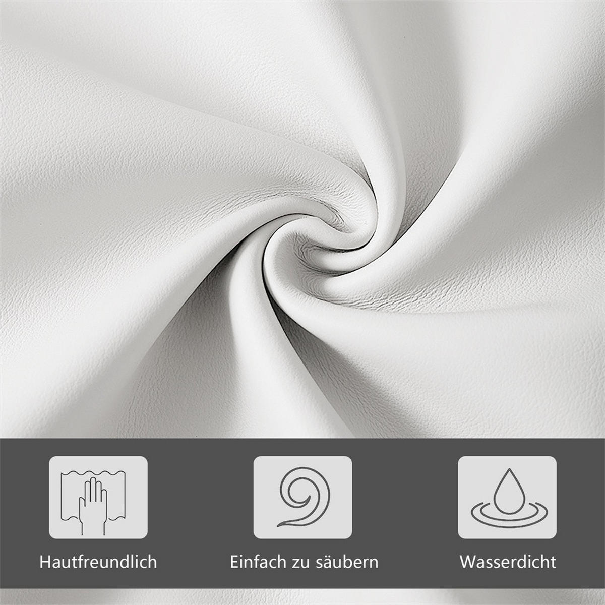 KINDERBETT 140 x 200 cm - höhenverstellbares Kopfteil mit LED-Beleuchtung und 2 Schubladen - ohne Matratze - Weiß - Weiß, Textil (140/200cm) - DELFA