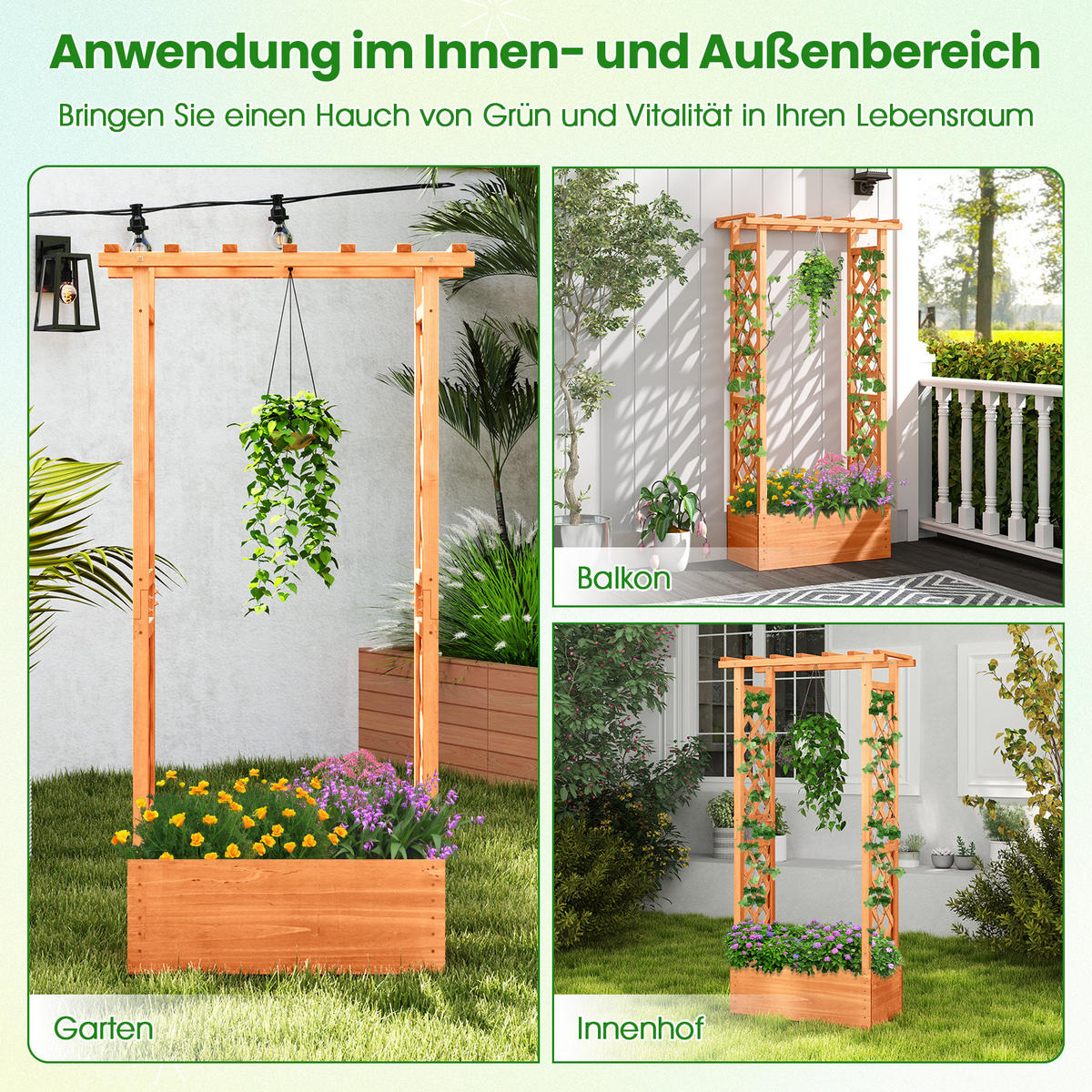 HOCHBEET Orange - Orange, Holz (32/152/66cm) - COSTWAY