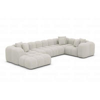 WOHNLANDSCHAFT Cloud Pearl Boucléstoff - Perlmutt, Kunststoff (314/72/184cm)