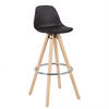 BARHOCKER Kunstleder, Holzgestell, Schwarz - Eichefarben/Schwarz, Holz/Kunststoff (38.5/96.5/38.5cm) - Woltu
