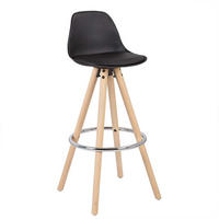 BARHOCKER Kunstleder, Holzgestell, Schwarz - Eichefarben/Schwarz, Holz/Kunststoff (38.5/96.5/38.5cm) - Woltu