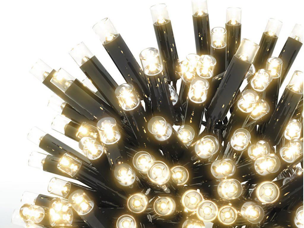 LED-WEIHNACHTSLICHTERKETTE WARMWEISS 10 m - PROFI - koppelbar - Gelb/Weiß, Kunststoff/Metall (1000cm) - LAALU
