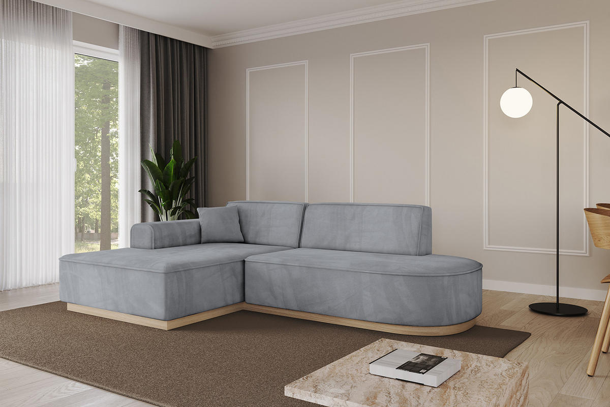 ECKSOFA Ottomane Links IREA-L1 - 232x165x80 cm Grau - Titanfarben, Holzwerkstoff/Textil (232/165cm) - ALTDECOR