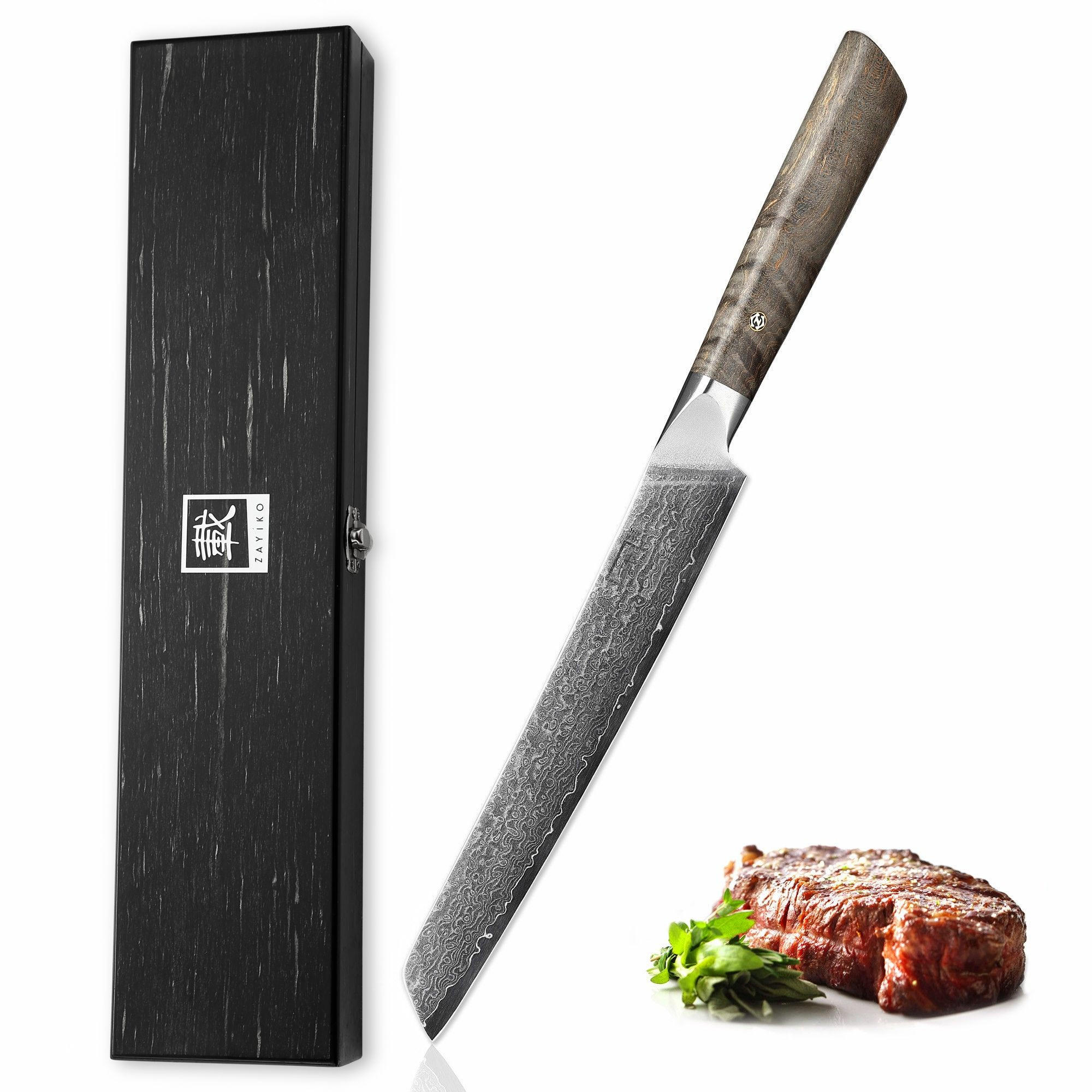 FLEISCHMESSER 20 cm - Ahornfarben, Holz/Metall (34cm) - Zayiko