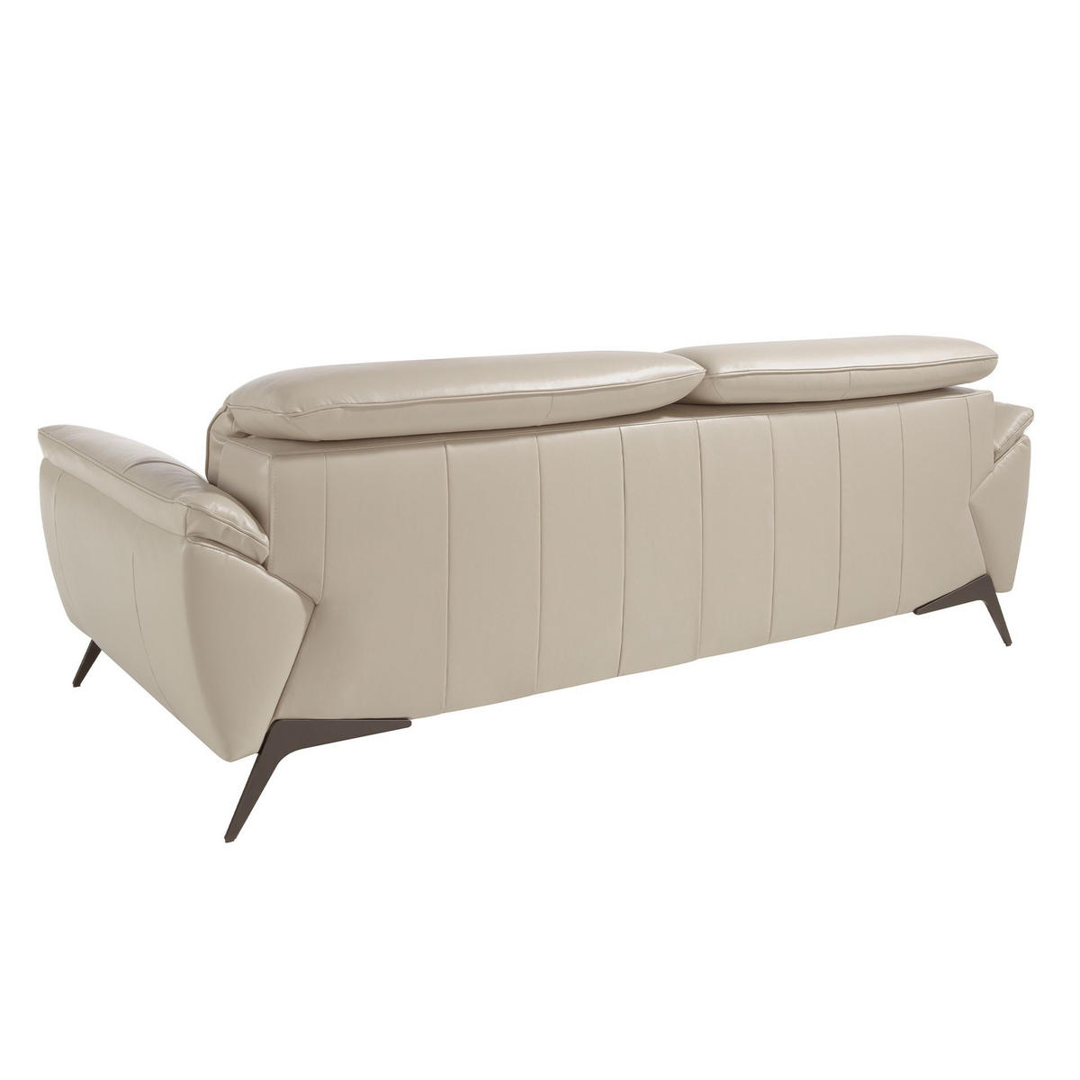 SOFA 3-Sitzer-Sofa aus Leder in Taupe 223/107/102 cm - Dunkelgrau/Schwarz, Leder (223/102/107cm) - ANGEL CERDA