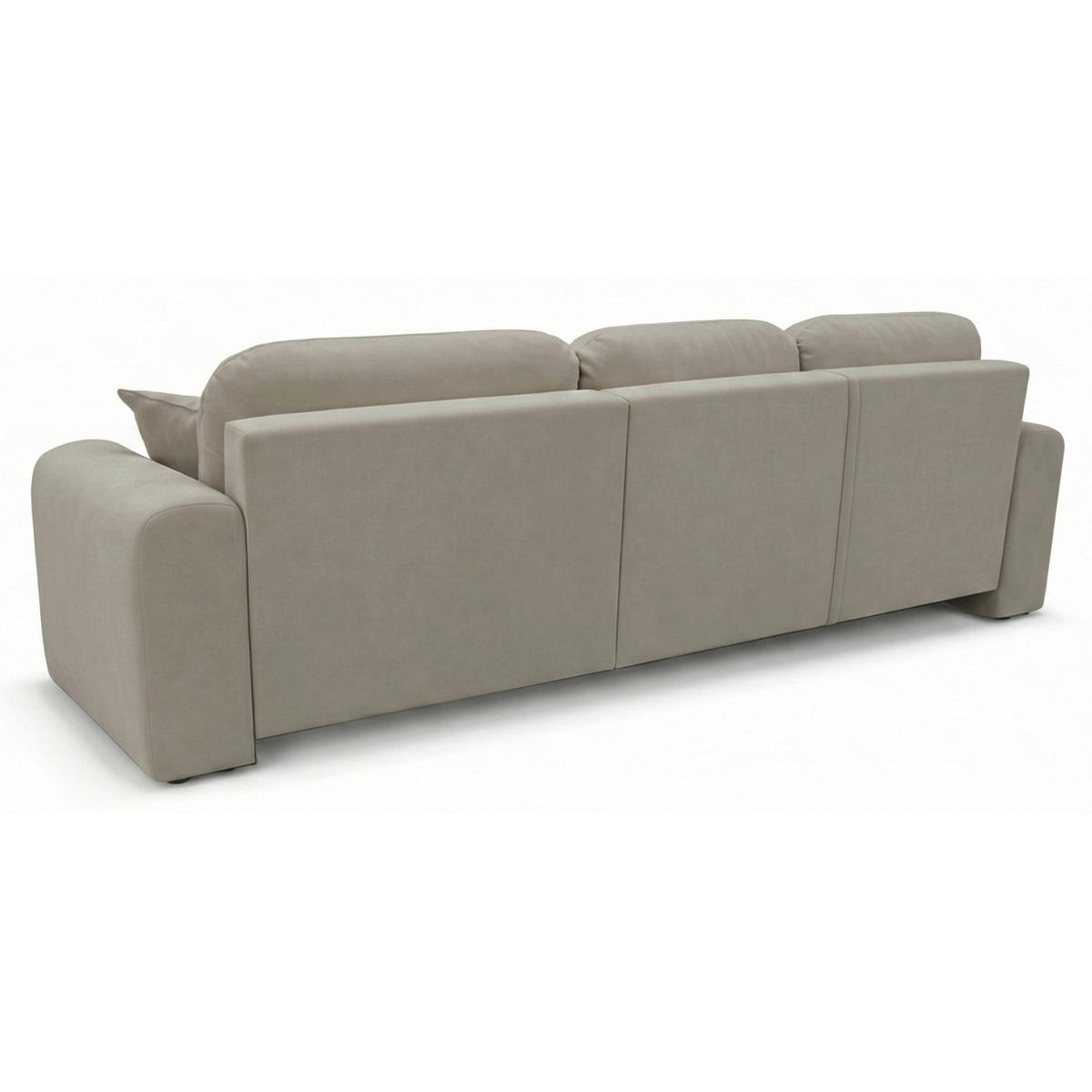 ECKSOFA Olido Beige-Samt - Beige/Schwarz, Kunststoff/Textil (245/150cm) - Selsey