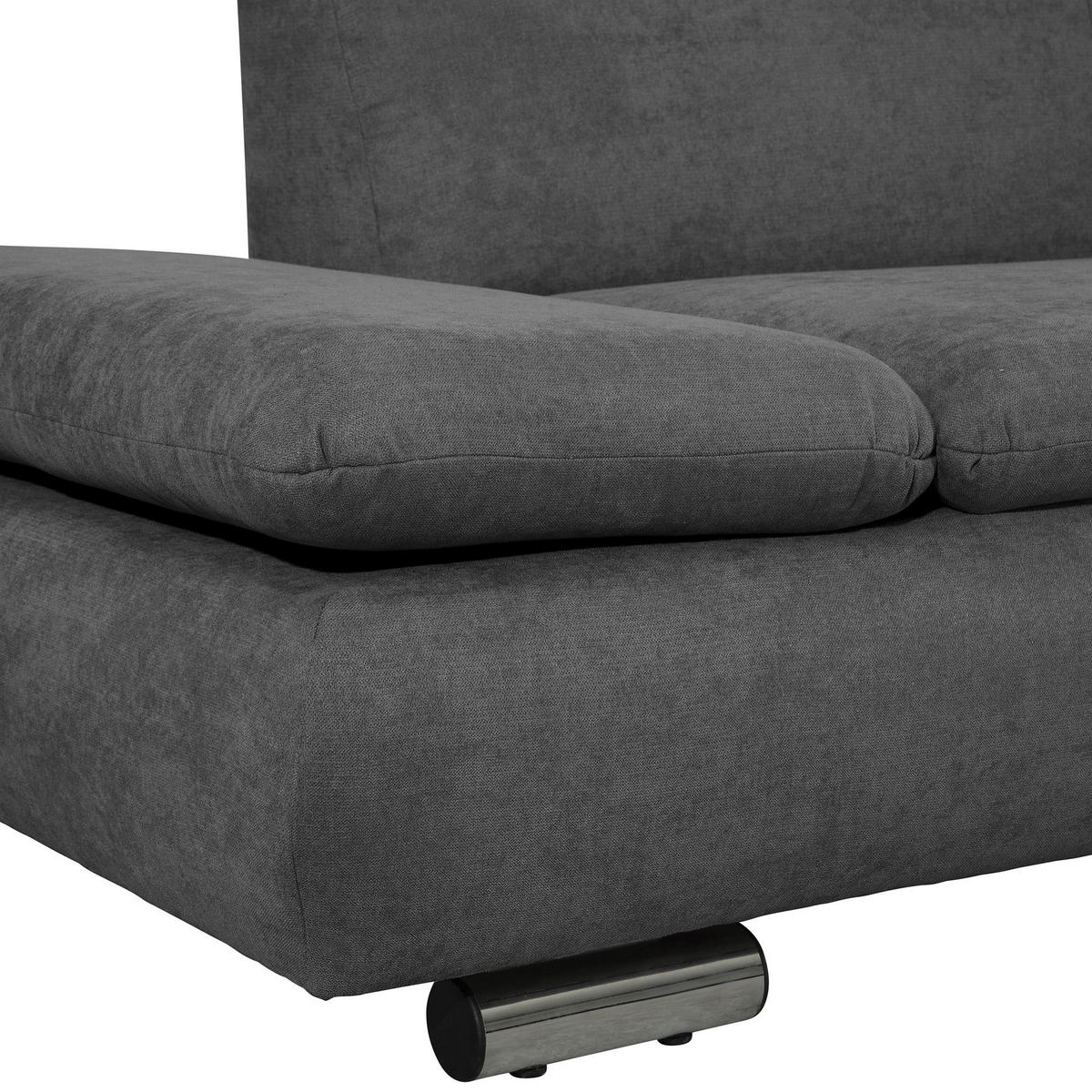 ECKSOFA mit Ottomane rechts Kaye Flachgewebe anthrazit - Anthrazit, Kunststoff (190/270cm) - 58aufmkessel
