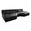 BIG SOFA MIT KISSEN TARA Schwarz Leder - Schwarz, Leder (286/76/143cm) - KAWOLA
