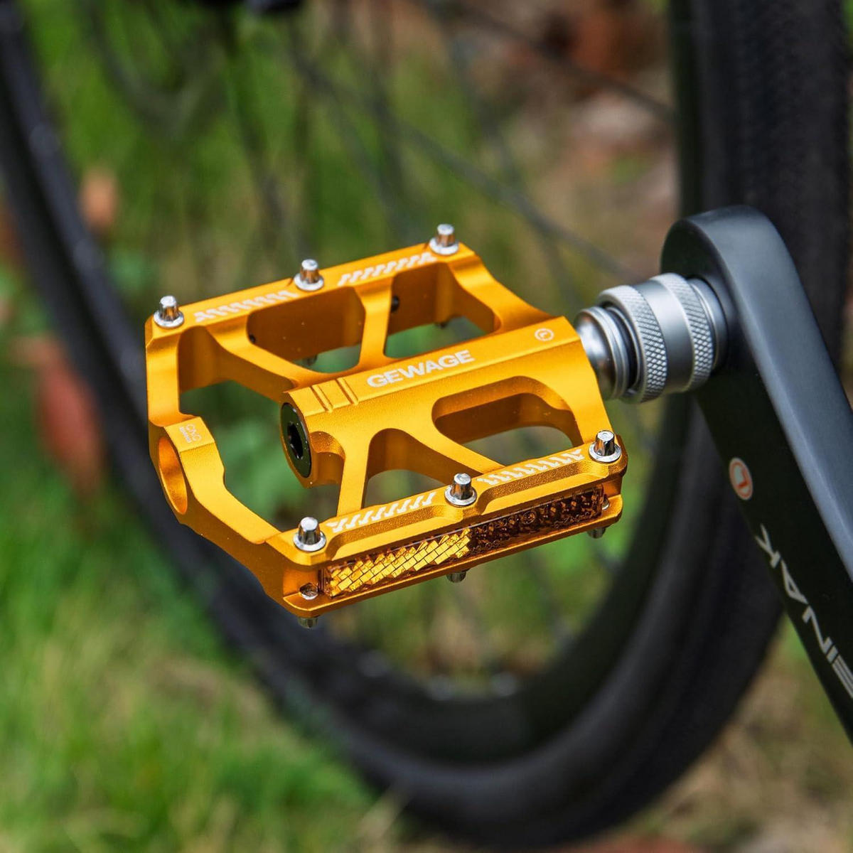 FAHRRADPEDAL Schnellwechsel Gold CNC Aluminium 9/16 Zoll - Goldfarben, Metall (7.4/1.5/8cm)