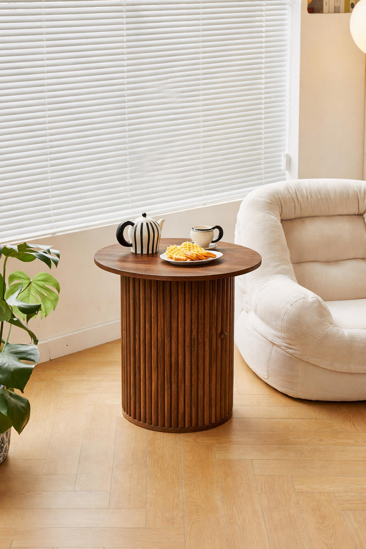 BEISTELLTISCH Rund Braun 50 x 50 x 49 cm - Braun, Holz (50/50/49cm) - Nordlys