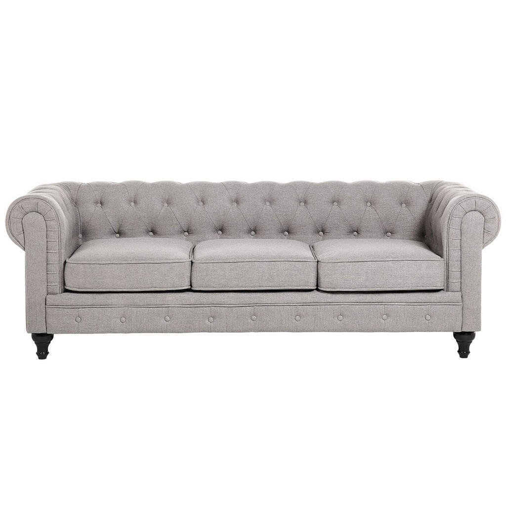 Thumbnail - Beliani Sofa-Set, Hellgrau, Textil, 4-Sitzer, 202x70x75 cm, Wohnzimmer, Sofas & Couches, Sitzgarnituren